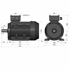 Электродвигатель ESQ PR 100 S2 GST-Б1-S12-IE2 4/3000 IM1081